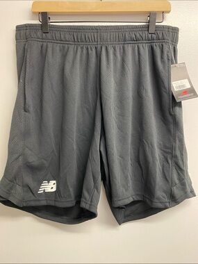 New Balance Men's Charcoal Gray Athletic Mesh Shorts
